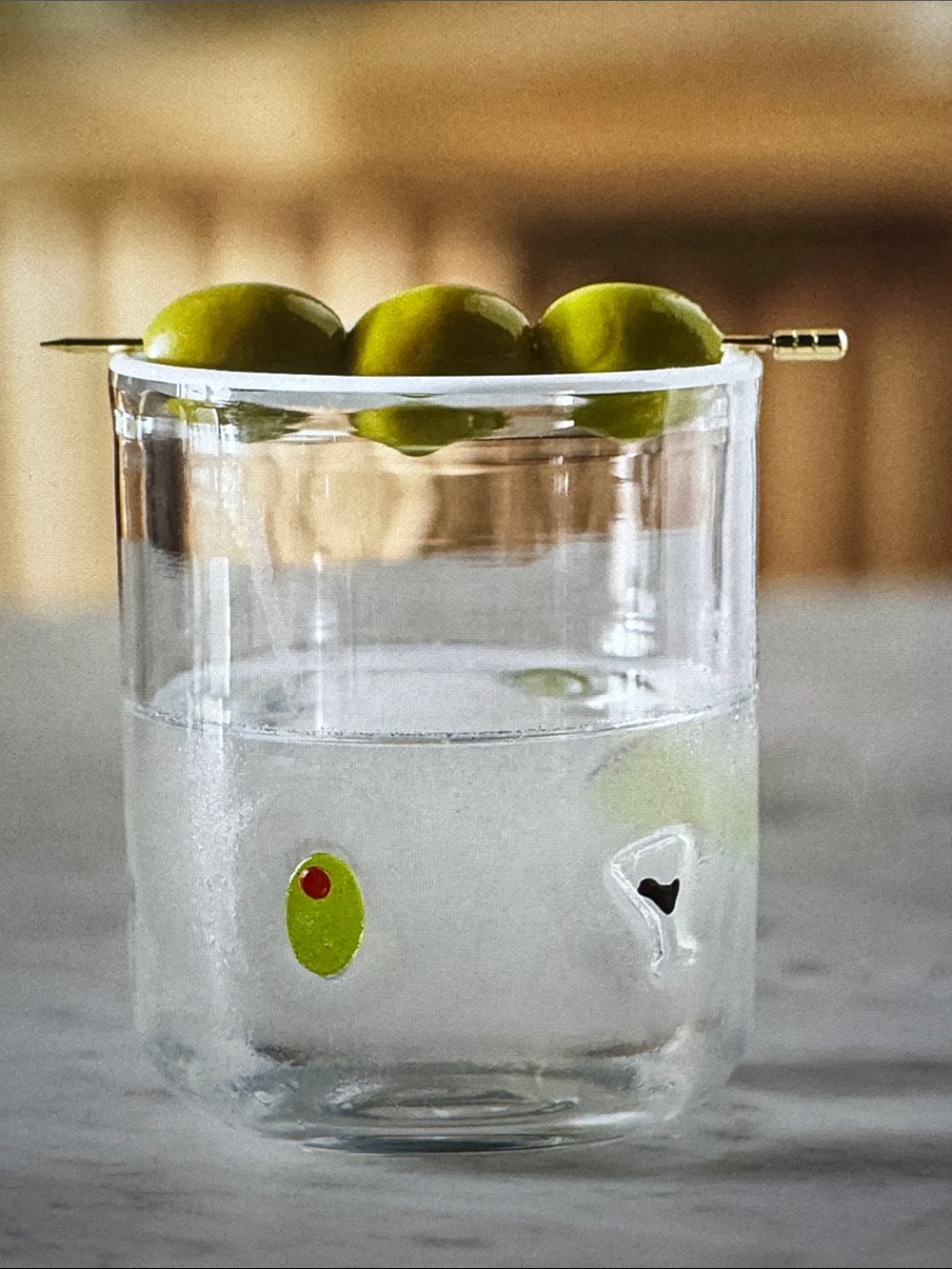 Anthropologie Dirty Martini Icon Glass